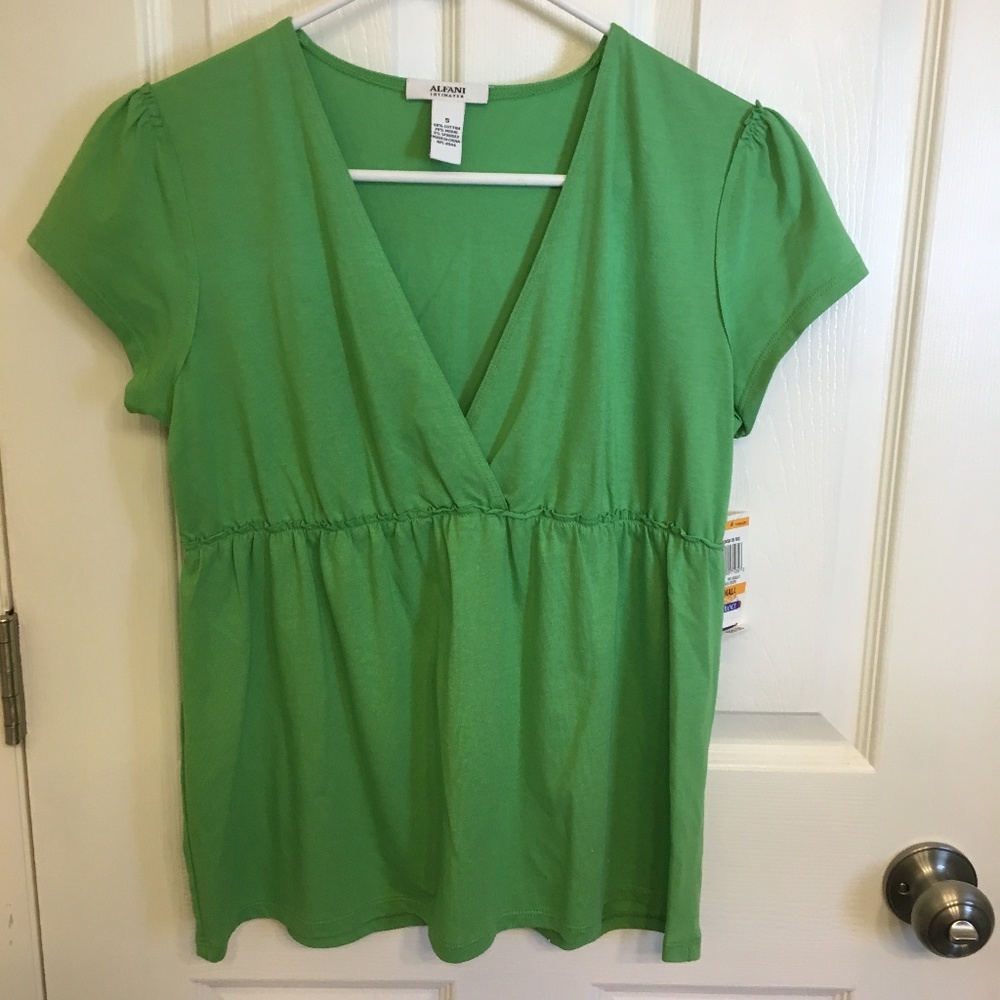 Alfani Green Pajama Top Size Small